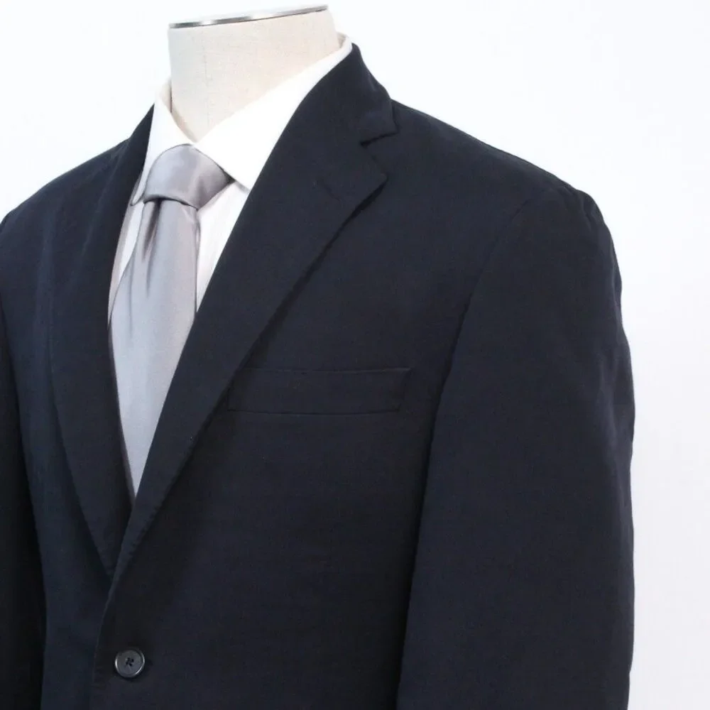 Samuelsohn Cotton Wool Navy Sport Coat 2B 2V Canada Full Canvas Jacket 40R